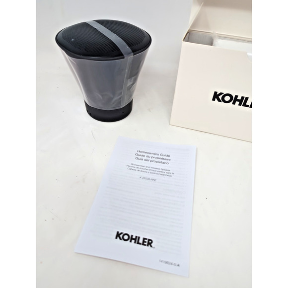 ALL BLACK Kohler Moxie Wireless Speaker with Charger dock- K-28238-NKE NEW - Picture 2 of 4